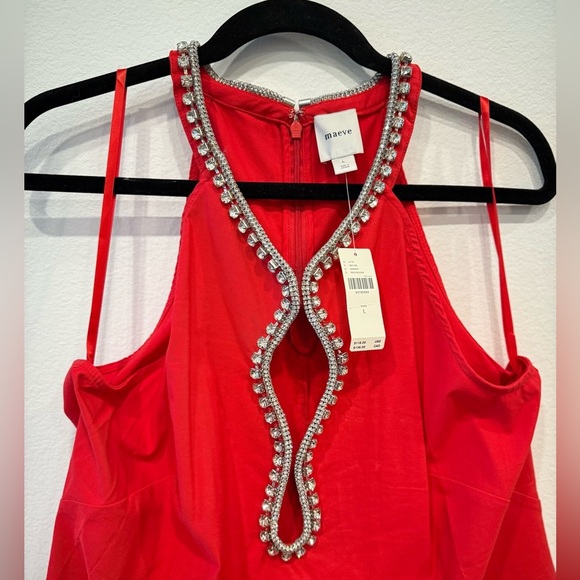 NWT Maeve Red Embellished Blouse - Picture 5 of 6
